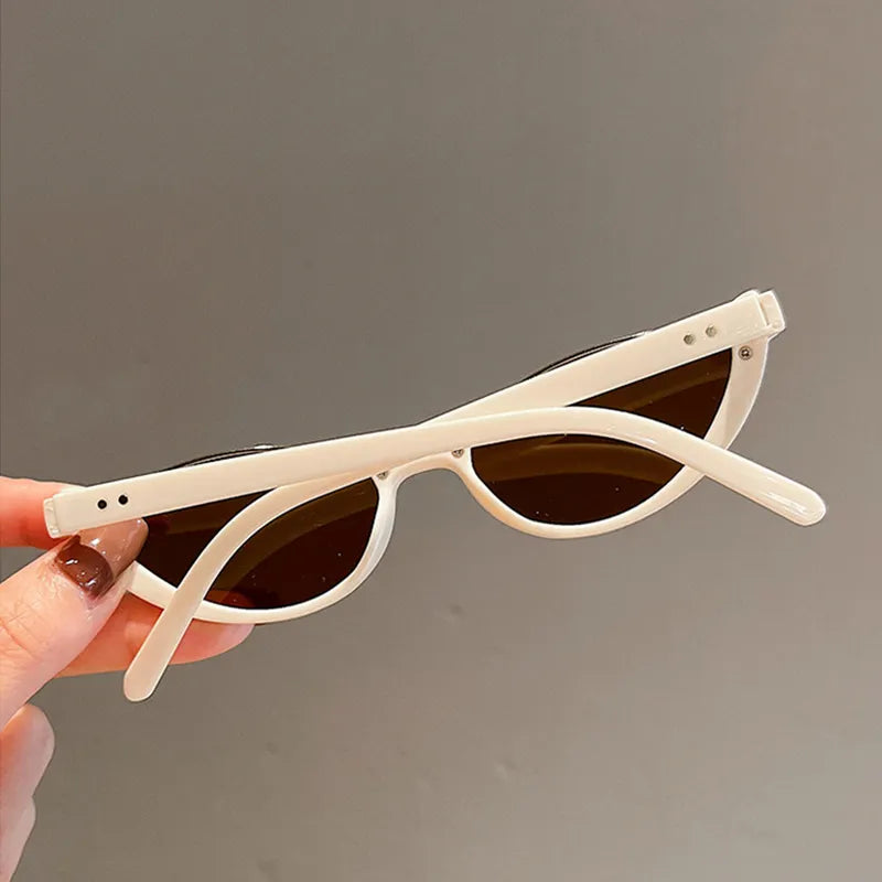 2023 Retro Glasses Small Half Frame Sunglasses Women Cat Eye Glasses Modern Luxury Brand Glasses 