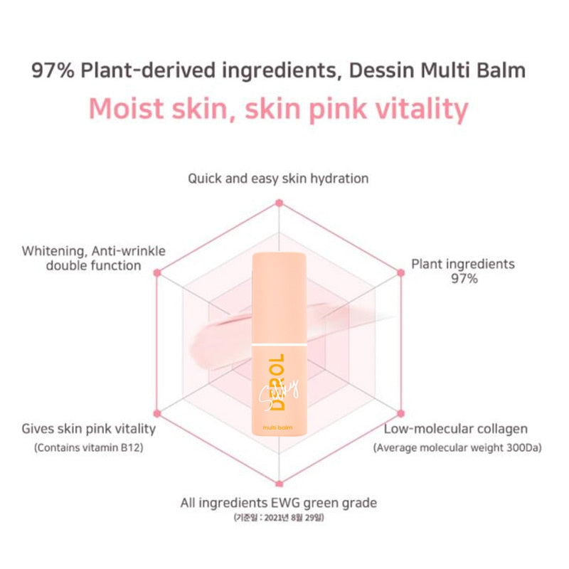 DEROL Silky Smooth Muti-Moisture Balm Stick for Hydration and Wrinkle Prevention.