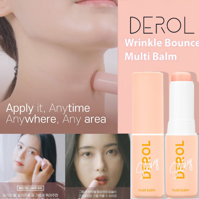 DEROL Silky Smooth Muti-Moisture Balm Stick for Hydration and Wrinkle Prevention.