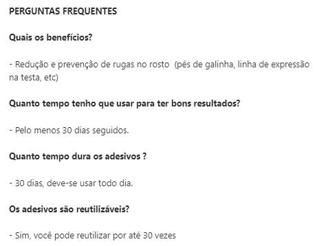 Rugas Zero, Adesivos Reutilizáveis de Silicone Anti Rugas efeito Botox